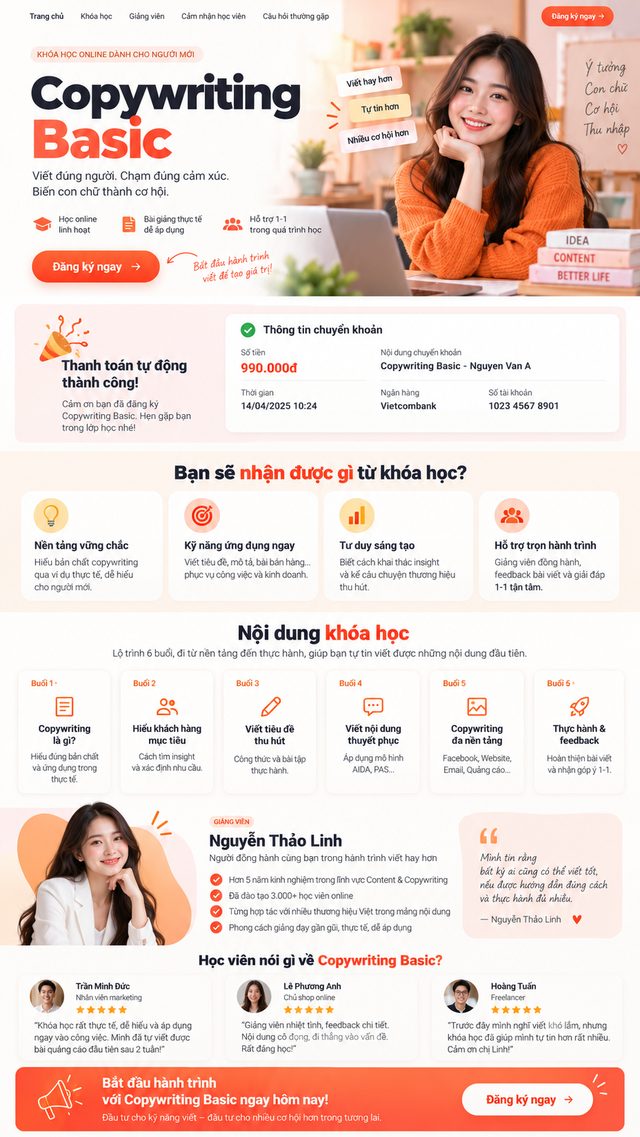 Template landing page Copywriting Basic