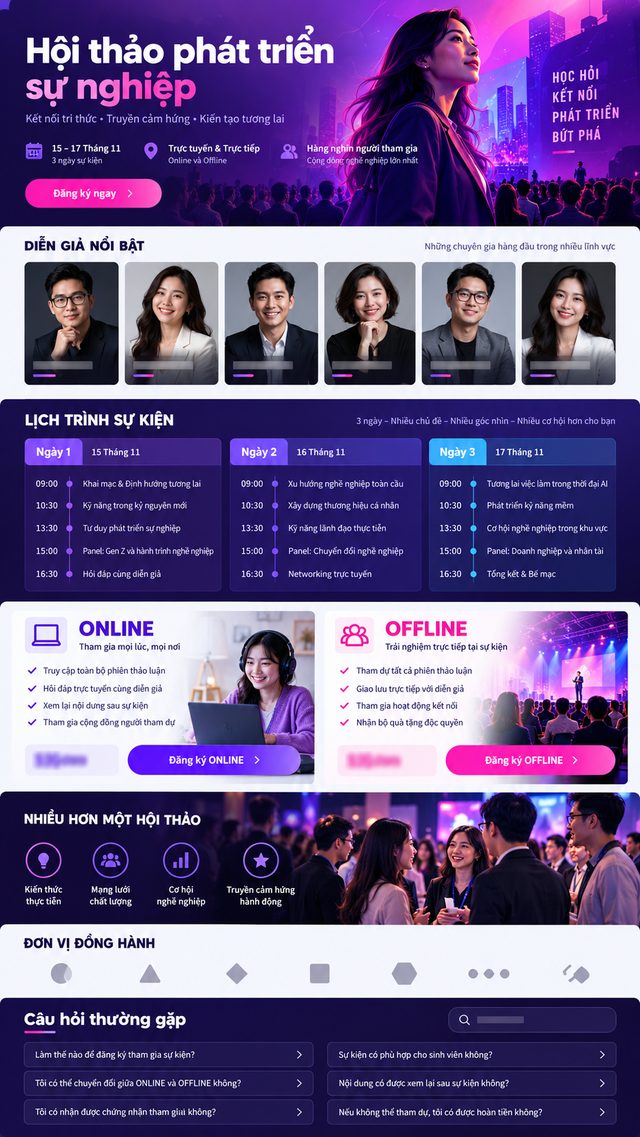 Template landing page Career Summit online